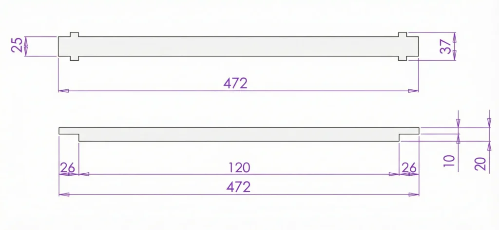 Arı Kovanı Çerçeve Üst Parça Ölçüleri